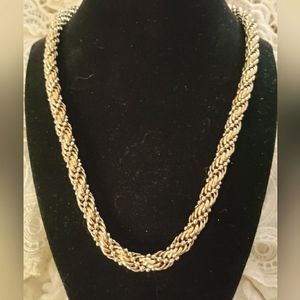 Vintage Gold & Silver toned twisted braid chain.